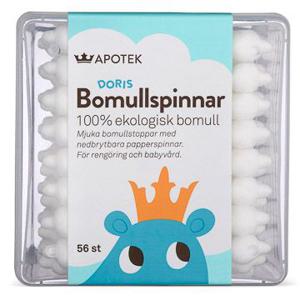 Kronans Apotek Doris Ekologiska Bomullspinnar Barn Bomullspinnar för barn, tops 56 st produkt bild
