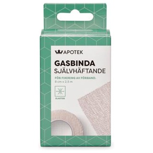 Kronans Apotek Gasbinda 8 cm Vit Självhäftande gasbinda 1 st produkt bild