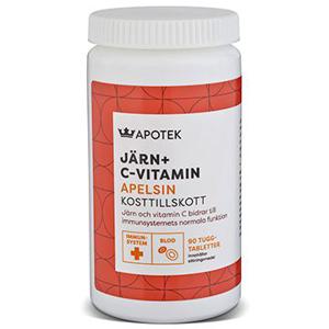 Kronans Apotek Järn + C Vitamin Tuggtabletter 90 st produkt bild