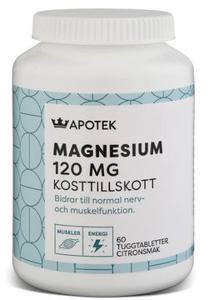 Kronans Apotek Magnesium 120 mg Citronsmak tuggtabletter 60 st produkt bild