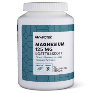 Kronans Apotek Magnesium 125 mg Vegetabiliska kapslar, 90 st produkt bild