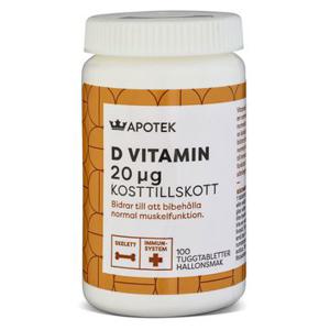 Kronans Apotek Vitamin D 20 µg Tuggtabletter 100 st produkt bild
