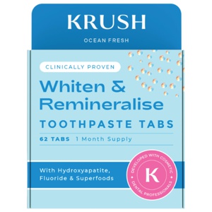 Krush Whiten & Remineralise tannkremtabletter 62 stk produktbilde