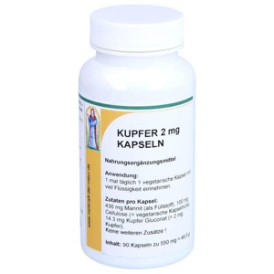 KUPFER 2 mg Gluconat Kapseln Produktbild