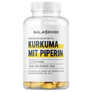 Kurkuma mit Piperin Balasense 600 mg, 90 St Kapseln Produktbild