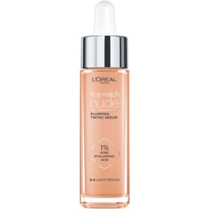 L'Oréal Paris True Match Nude Plumping Tinted Serum Foundation 1% Hyaluronic Acid 3-4 Light - Medium Produktbild