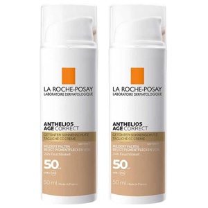 La Roche Posay Anthelios Age Correct getönte Creme LSF 50, 2x50 ml Creme Produktbild