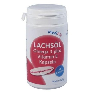 LACHSÖL OMEGA-3 plus Vitamin E Kapseln MediFit Produktbild