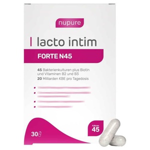 Lacto Intim Forte N45 + Biotin + Vitamin B2 & B3 Kapseln, 30 St Kapseln Produktbild