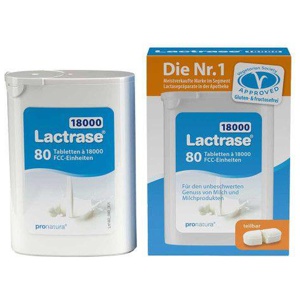 LACTRASE 18.000 FCC Tabletten teilbar im Spender Produktbild