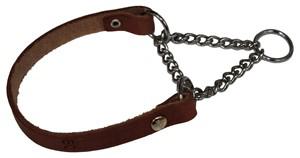 Läderhalsband Halvstryp Brun 18x50cm produkt bild