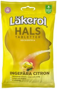 Läkerol Hals Ingefära Citron 65 g produkt bild
