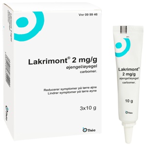 Lakrimont Øyegel 2mg/g for tørre øyne, 3 x 10 g produktbilde