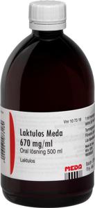 Laktulos Meda, oral lösning 670 mg/ml 500 ml produkt bild