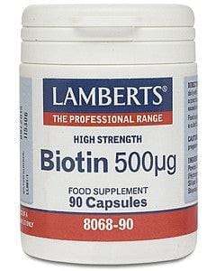 Lamberts Biotin Capsules 500mcg Pack of 90 product image
