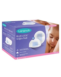 Lansinoh Blue Lock - 100 Disposable Breast Pads produktbillede