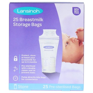 Lansinoh frysepose til brystmælk 25 stk. produktbillede