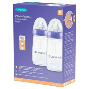 LANSINOH NaturalWave Babyflaschen 240ml & Sauger M Produktbild