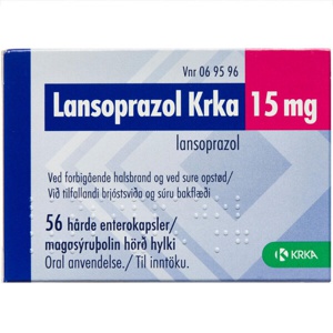 Lansoprazol KRKA 15 mg 56 stk produktbillede