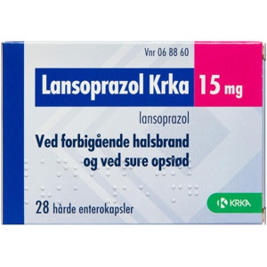Lansoprazol KRKA 15 mg 28 stk produktbillede