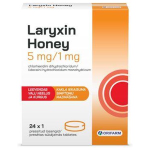 Laryxin honey loseng 5mg/1mg n24 toote pilt