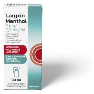 Laryxin menthol suuõõnesprei 2mg+0,5mg/ml 30ml n1 toote pilt