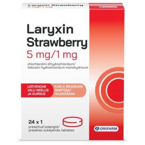 Laryxin strawberry loseng 5mg/1mg n24 toote pilt