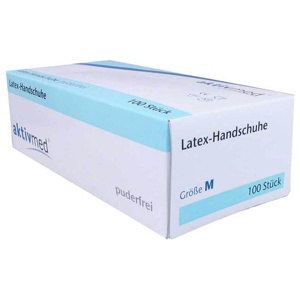Latexhandschuhe Einmal puderfrei M, 100 St Handschuhe Produktbild