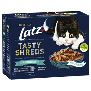 Latz Tasty Shreds Fish Selection Multipack 12x80 g produkt bild
