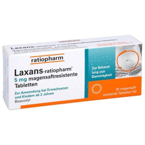 LAXANS-ratiopharm 5 mg magensaftres.Tabletten Produktbild