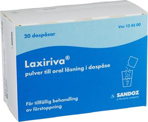 Laxiriva, pulver till oral lösning i dospåse 20 st produkt bild