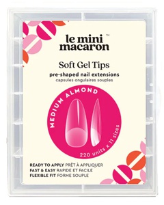 Le Mini Macaron Soft Gel Tips Medium Almond produktbillede