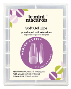 Le Mini Macaron Soft Gel Tips Medium Coffin produktbillede