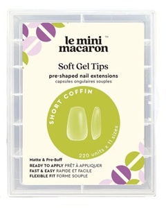Le Mini Macaron Soft Gel Tips Short Coffin produktbillede