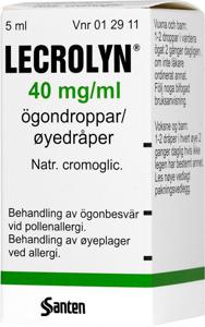 Lecrolyn ögondroppar 40 mg/ml 5 ml