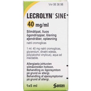 Lecrolyn Sine Øjendråber 40 mg/ml 1 stk produktbillede