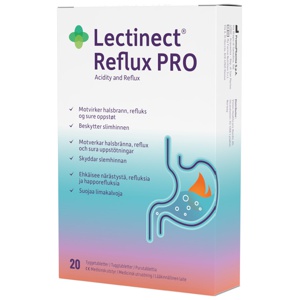 Lectinect Reflux Pro 20 tyggetabletter produktbilde