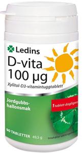 Ledins D-vitamin 100µg 90 tuggtabletter produkt bild