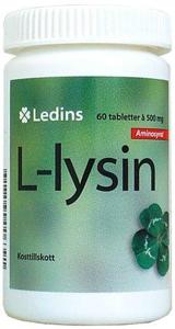 Ledins L-Lysin 500 mg 60 tabletter produkt bild