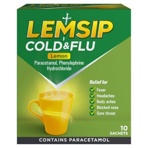 Lemsip Cold & Flu Lemon 10 Sachets product image