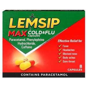 Lemsip Max Cold & Flu Capsules Pack of 8 product image