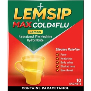 Lemsip Max Cold & Flu Lemon 10 Sachets product image
