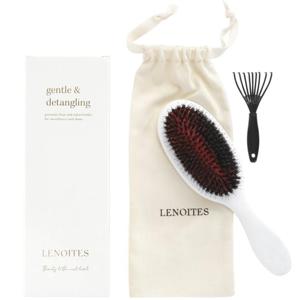Lenoites Hair Brush Wild Boar White produkt bild