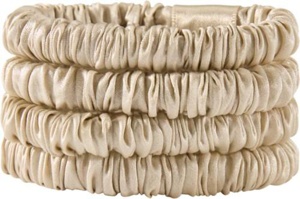 Lenoites Mulberry Silk Skinny Scrunchies Beige produktbilde