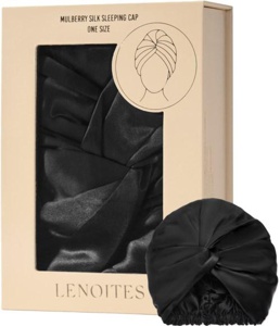 Lenoites Mulberry Silk Sleeping Cap Black produktbilde