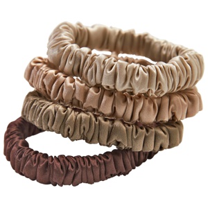 Lenoites Mulberry Silk Skinny Scrunchies, 4 st produkt bild