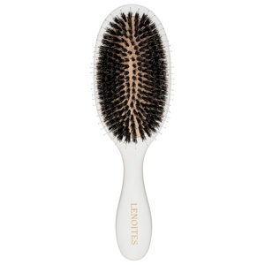 Lenoites Wild Boar Hair Brush with Cleaning Tool White produktbilde