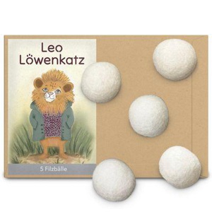 LEO LÖWENKATZ 5 Filzbälle, Spielbälle für Katzen aus reinem Wollfilz Produktbild