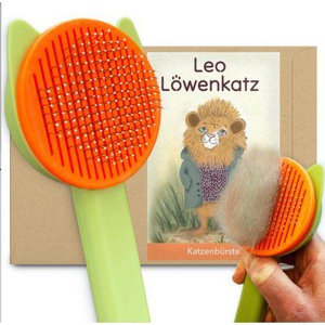 LEO LÖWENKATZ Katzenbürste für die Fellpflege von Katzen. Leichte Entfernung der Katzenhaare aus der Fellbürste, Bürste für Katzen Produktbild