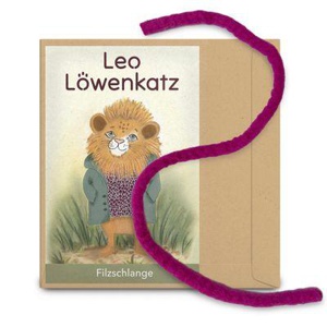 LEO LÖWENKATZ XL Filzschlange (ca. 50cm) aus echtem Wollfilz in pink Produktbild